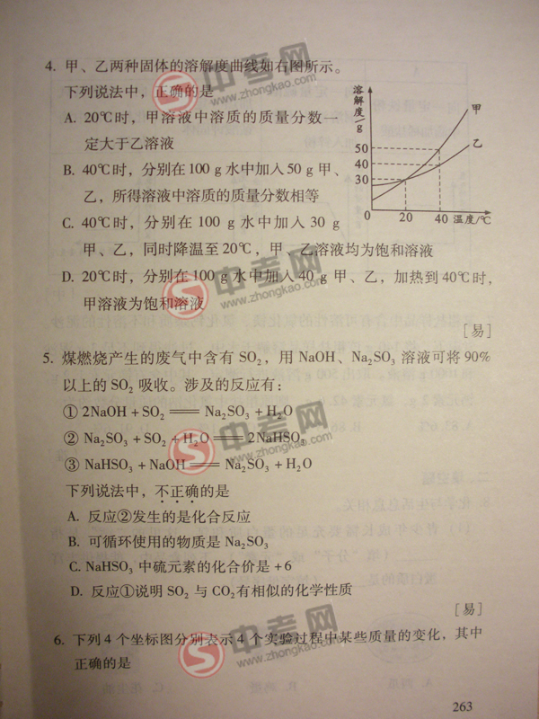 2010年北京化学中考说明下载-题型示例2
