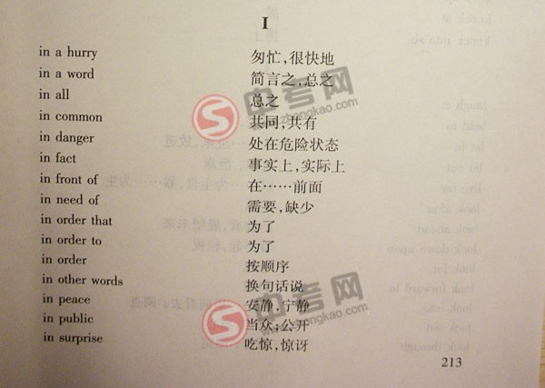 2010年北京英语中考说明下载-附录4习惯用语和固定搭配I-W1