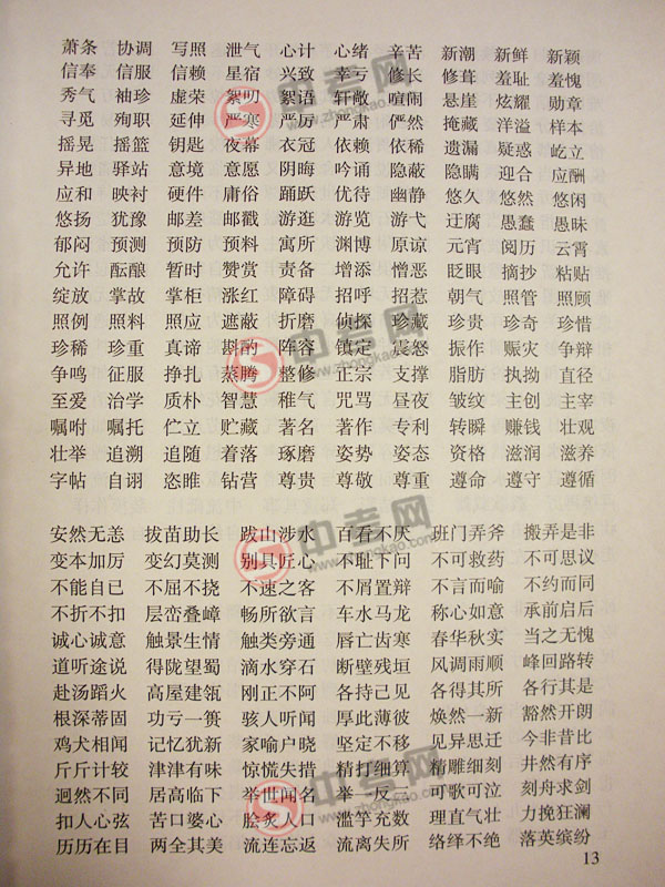 2010年北京语文中考说明下载-词语表附录53