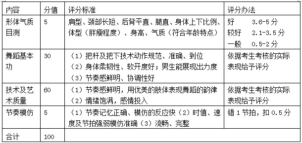 2013年深圳中招艺术特长生考核标准3