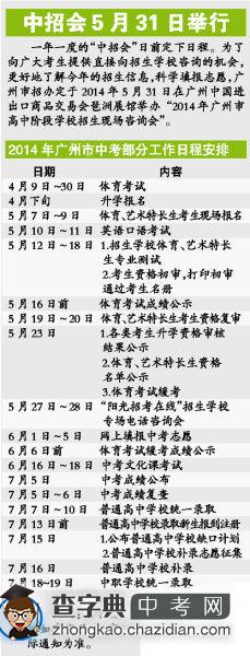 2014年广州中考相关事件时间一览表1