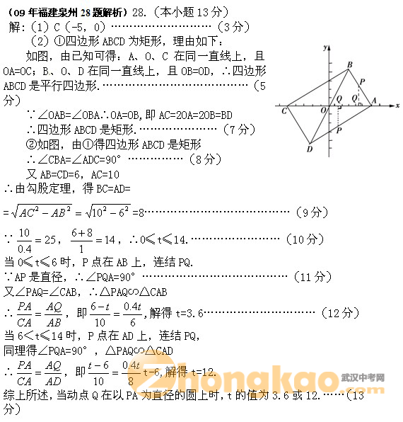 全国中考数学压轴题精选精析（5）2