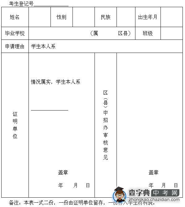 09年少数民族学生、台湾省学生升学加分审批表1