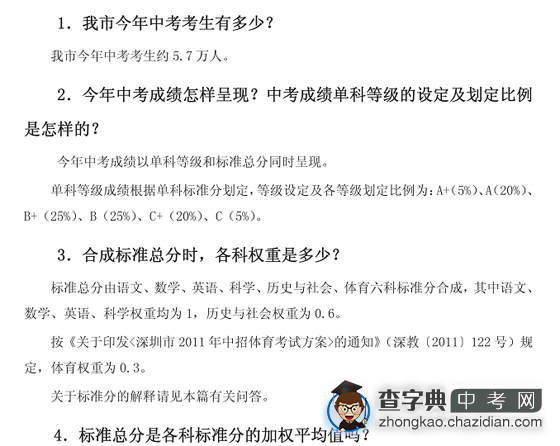2011年深圳中考考试问答1