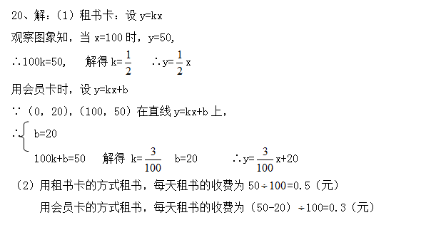 初中数学复习一次函数单元专项练习题（六）含答案2
