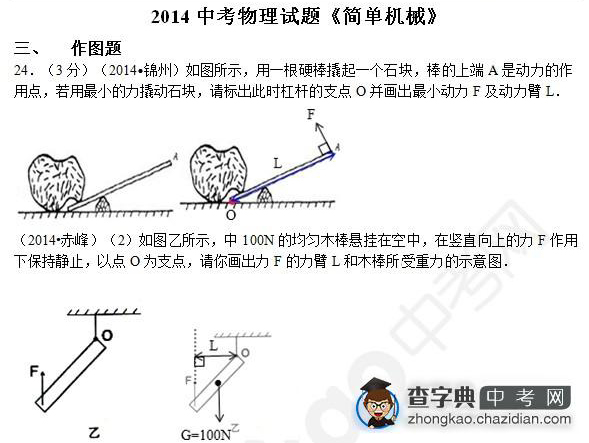 2015年中考物理简单机械知识点：真题及答案解析作图题一1
