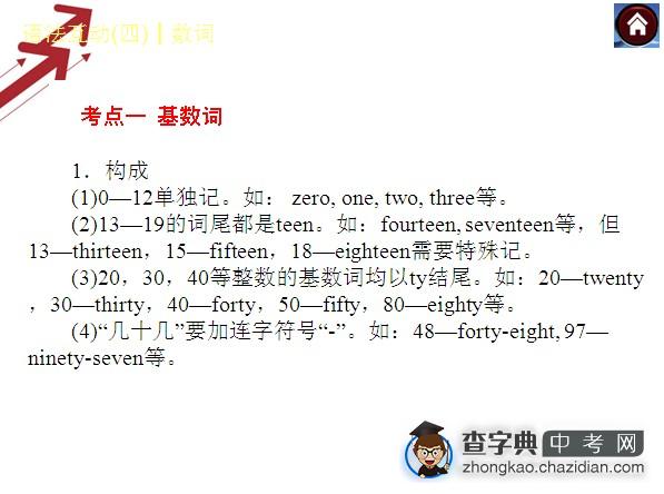 2014中考英语复习语法专题突破四： 数词1