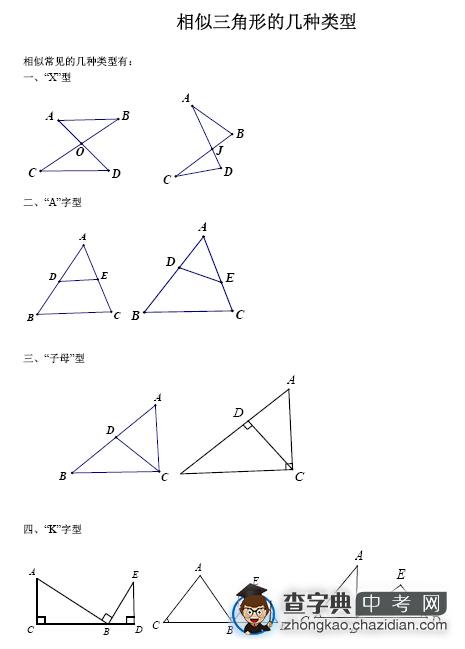 中考数学复习：相似三角形几种类型练习题1
