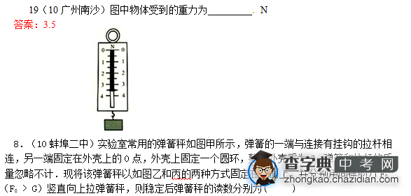 中考物理考点之【测量力的大小】1