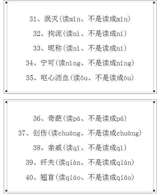 中考语文中失分最多的50个字4