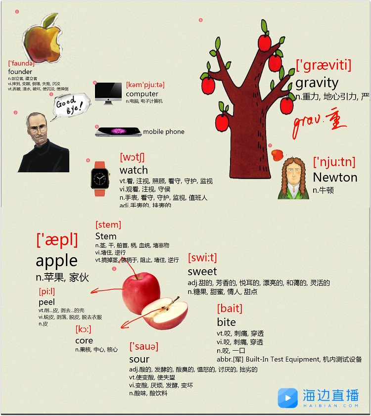 2017中考英语单词每日练：一棵苹果树的告白1