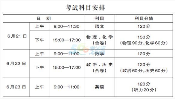 西宁2017年中考时间:6月211