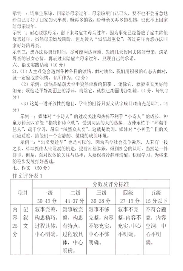湖北荆门2017年中考语文试题及答案9