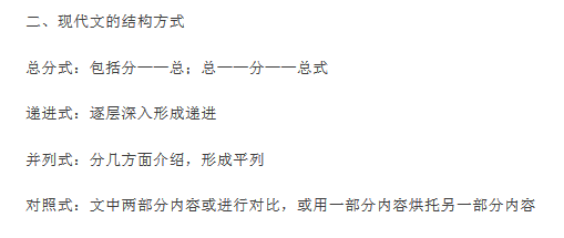 初中语文现代文阅读之现代文结构方式1