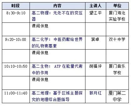 福建厦门中小学“空中课堂”课程表完整版公布（4月13日9