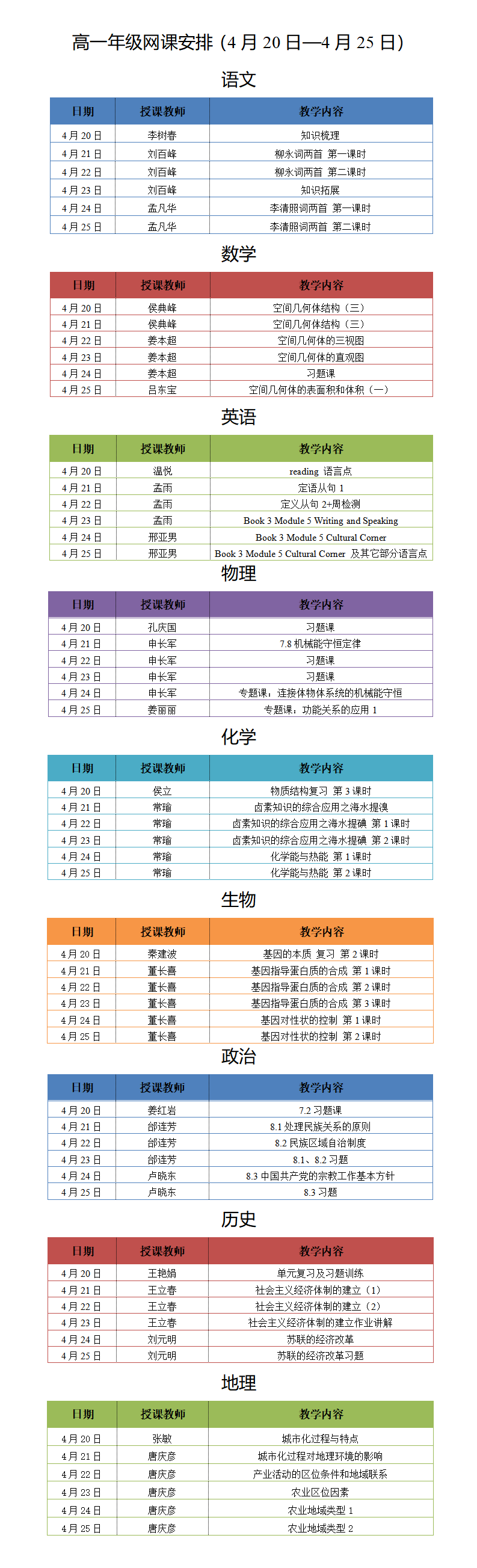 黑龙江大庆中小学“空中课堂”课程表完整版公布（4月20日2