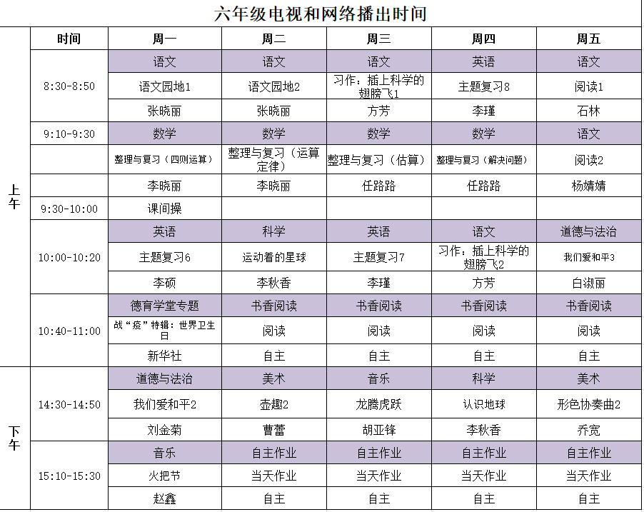 河南中小学“空中课堂”课程表完整版公布（4月20日6