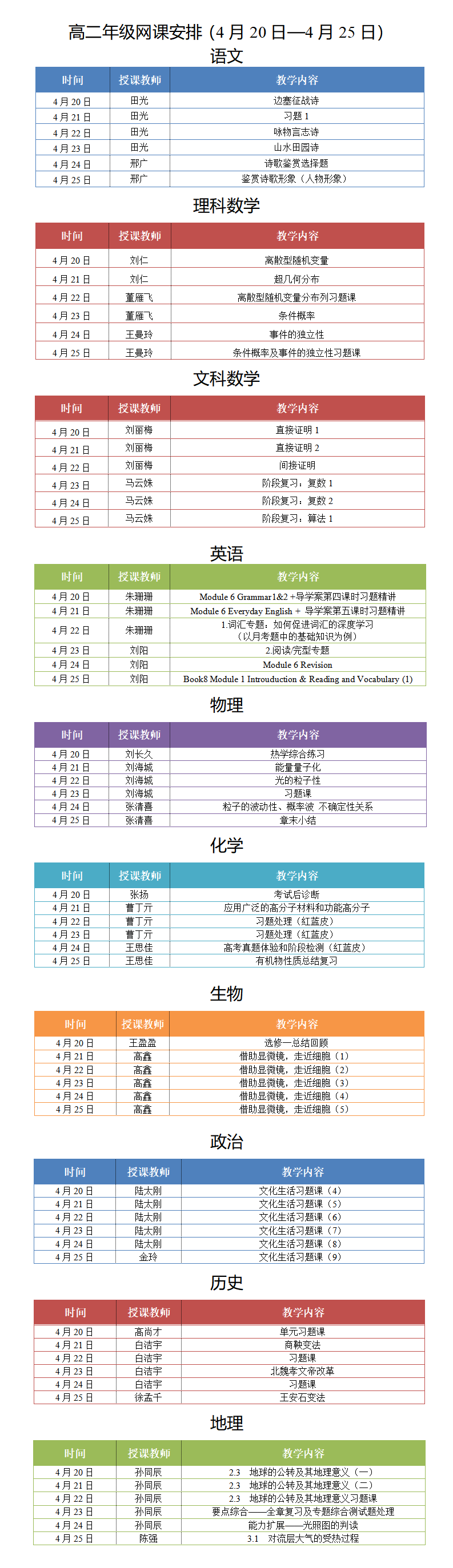 黑龙江大庆中小学“空中课堂”课程表完整版公布（4月20日3